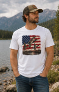American Duck Hunting T-Shirt — Patriotic Mallard Flag Tee