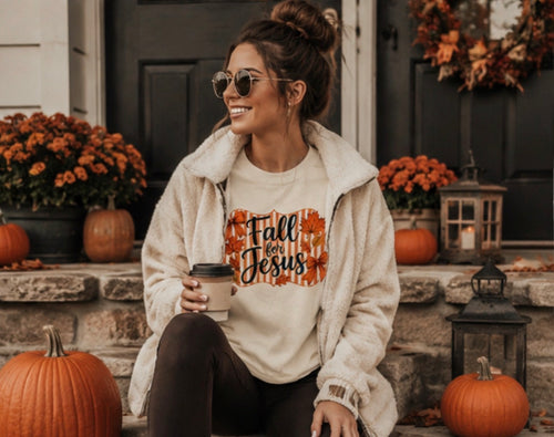 Fall for Jesus T-Shirt — Autumn Leaves Christian Tee