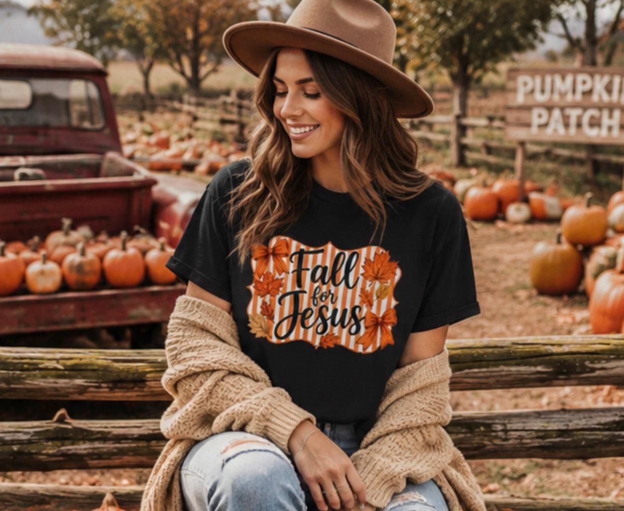 Fall for Jesus T-Shirt — Autumn Leaves Christian Tee