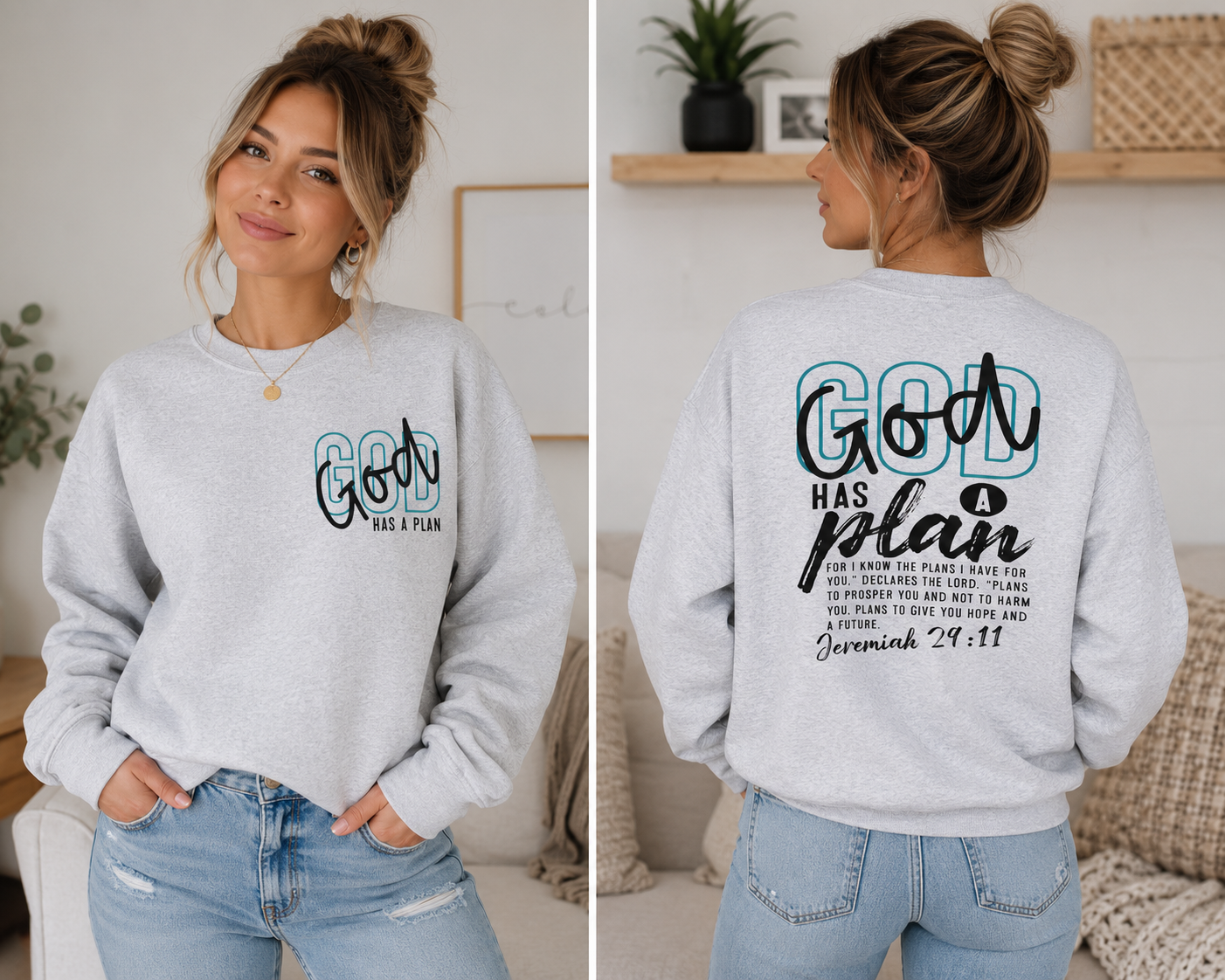 God Has a Plan Sweatshirt – Jeremiah 29:11 Christian Crewneck