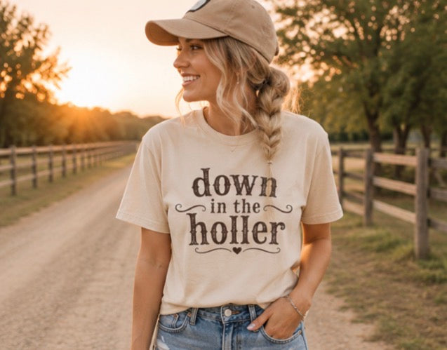 T-Shirt — "Down in the Holler" Vintage Country Graphic Tee